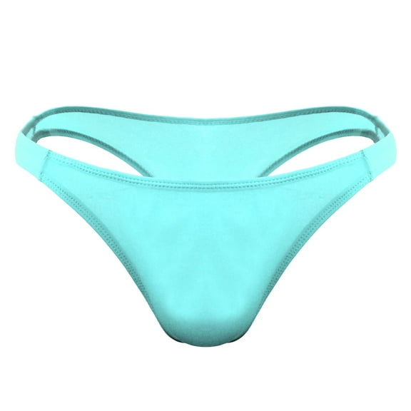 Aayomet Men's Bikini Brief Men's Underwear Fit Translucent Ice Silk Low Waist Buckle G String Pants T Pants,BU2 One Size
