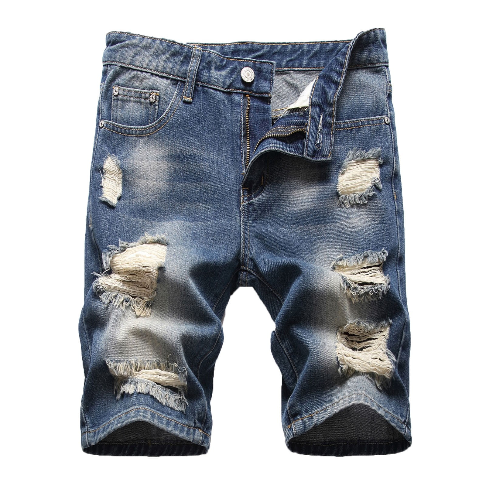 Aayomet Men's Denim Shorts Y2k Baggy Star Jorts Jeans Loose Fit