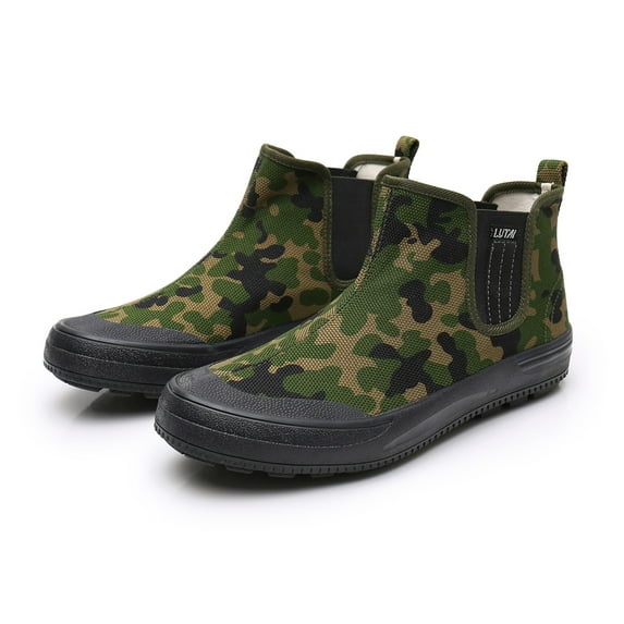 Aayomet Men's Fashion Sneakers Men Shoes Breathable Canvas Men Shoes Autumn Rubber Soled High Top Shoes Labor Shoes,Camouflage 9