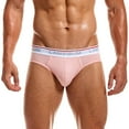 thumbnail image 1 of Aayomet Men's Low Rise Briefs Breathable Bikini Soft Stretchy Underwear,Pink M, 1 of 5