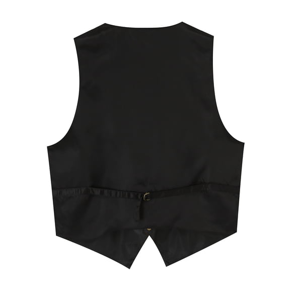 Aayomet Men's Outdoor Winter Vest Suede Retro V Neck Solid Color Pocket Button Leather Vest Jacket Vest (Black, XXXL)