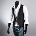 thumbnail image 1 of Aayomet Men's Outerwear Vests Wedding Holiday Two Piece Vest V Neck Sleeveless Slim Jacket Two Piece Vest (Black, M), 1 of 3