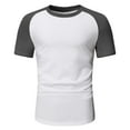 thumbnail image 1 of Aayomet Men's Short SleeveMens Spring Summer Casual Sports Color Block Raglan Sleeves Round Neck T Shirt Tees for Men Trendy,Dark Gray L, 1 of 4