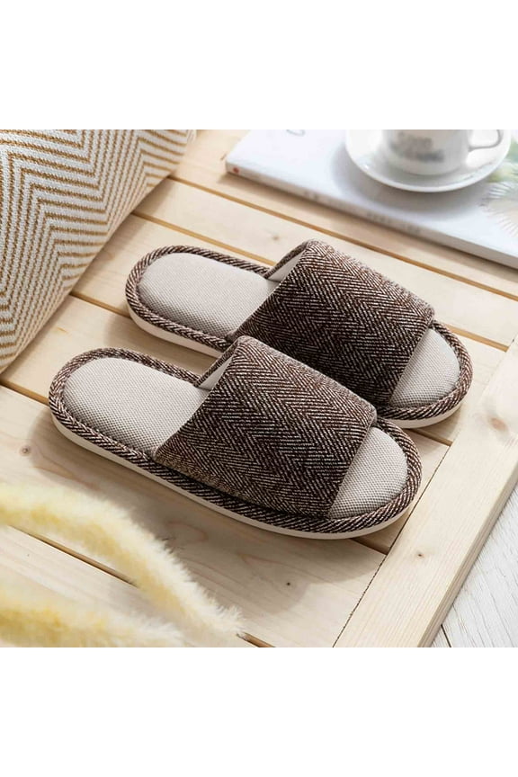 Men's Slippers Shoes Indoor Non Slip Home Slippers Four Seasons Slippers for Mens (C, 10.5)