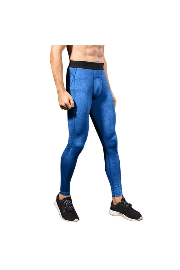 Men's Sports and Fitness Training Tights High Elasticity and Perspiration Leggings and Trousers (L,Grey)