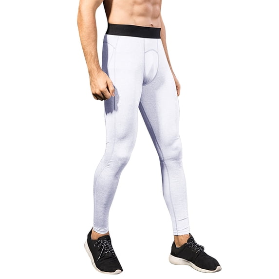 Aayomet Men's Sports and Fitness Training Tights High Elasticity and Perspiration Leggings and Trousers (L,Grey)