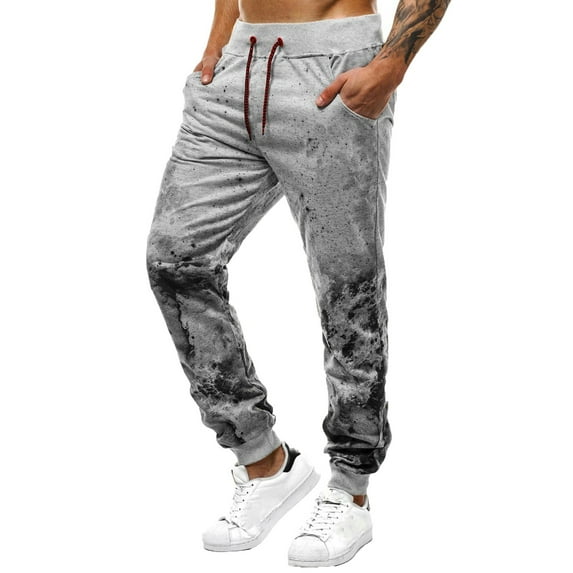 Aayomet Men's Sweatpants Men's Basic Active Cargo Jogger Pants-Regular and Big & Tall Sizes,Gray 3XL