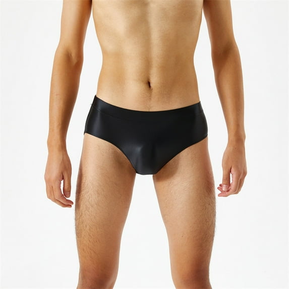 Aayomet Men's Underwear Mens Crotch Seamless Glossy Silky High Elastic Plus Size Mens Briefs Underwear Transparent.,Black XX-Large
