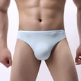 thumbnail image 1 of Aayomet Mens Bikini Underwear Men's Thong Underwear Seamless Low-Rise Quick-Drying Ice Silk Underwear,Sky Blue XX-Large, 1 of 5