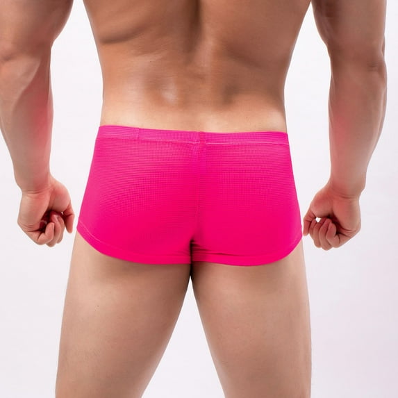 Aayomet Mens Boxer Briefs Mens Briefs with Pouch Soft Low Rise Underwear Stretch Tagless Bikini,Hot Pink XL
