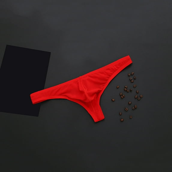 Aayomet Mens Briefs Men's Underwear Mens Elance Microfiber String Bikini,Red L