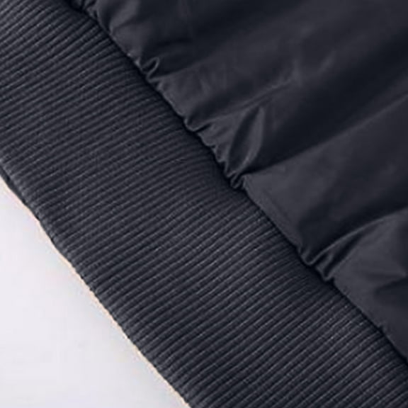 Aayomet Mens Coat Men's Puffer Jacket Quilted Lined Bomber Jacket Full Zip Casual Coat Down Jacket Thick Windbreaker Outwear Winter,Dark Blue L