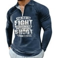 thumbnail image 1 of Aayomet Mens Graphic T-Shirts Long Sleeve Street Fashion Pullover Casual Men's T Shirt Breathable Zipper Shirt (Blue, L), 1 of 3