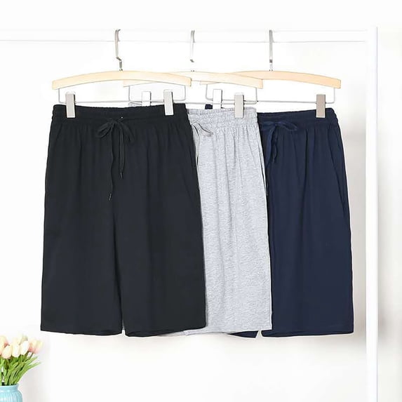 Aayomet Mens Gym Shorts Men's Summer Casual Fashion Solid Color Shorts Drawstring Shorts,Large Gray