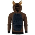 thumbnail image 1 of Aayomet Mens Hooded Sweatshirt 3D Blouse Sweatshirts Contrast Autumn Christmas Ather Fe Top Men Men's Hoodies (Blue, M), 1 of 3