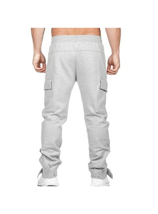 Men's Fleece Closed Bottom Sweatpants with Pockets Leisure Lightweight  Solid Color Joggers Trousers Harlan Track Pants
