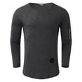 thumbnail image 1 of Aayomet Mens Shirts Long SleeveMens Solid LinenT Shirt Round Neck Zipper Bottomed Long Sleeve Top for Men,Gray M, 1 of 4
