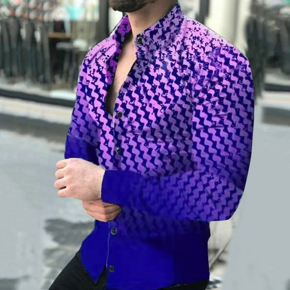 Aayomet Mens Shirts Men Comfortable Lightweight Shirts Lapel Print Tops Fashion Shirt Plus Size Hawaiian Shirts Pink,3XL