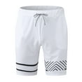 thumbnail image 1 of Aayomet Mens Shorts Men's Linen Casual Short Drawstring Summer Beach Shorts,White 3XL, 1 of 4