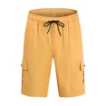 thumbnail image 1 of Aayomet Mens Shorts Mens Shorts Casual Sports with Elastic Waist Zipper Pockets,Yellow XXL, 1 of 3