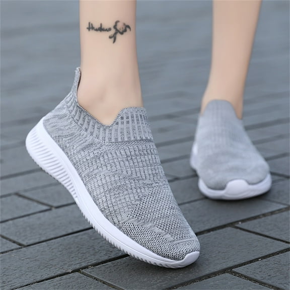 Aayomet Mens Slip on Sneakers Gentlemen Shoes Summer Lightweight Comfort Shoes Non Slip Casual Running Shoes,Gray 8