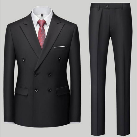 Aayomet Mens Suit Jacket Big and Tall Business Wedding Party Jacket Suit And Pants Coat (Black, M)