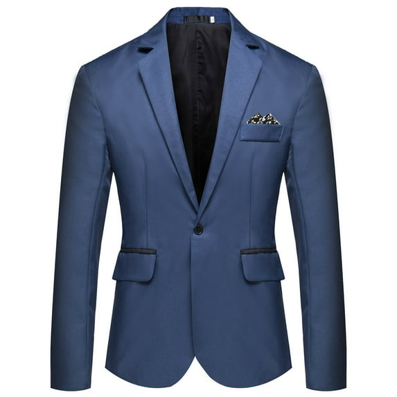 Aayomet Mens Suit Jacket Big and Tall Casual Small Suit With Slit Wedding Banquet Men's Suit Jacket (Blue, XXXXL)
