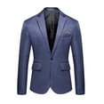 thumbnail image 1 of Aayomet Mens Suit Jacket Men's Stylish Solid Tops Party Coat Casual Suit Wedding Men's Coats Jackets (Navy, XL), 1 of 4