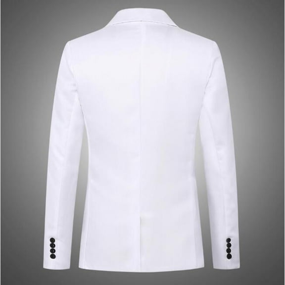 Aayomet Mens Suit Jacket Regular Fit Solid Tuxedo Blazers Jacket Business Suits Wedding Party Homecoming Suits for (White, XXL)