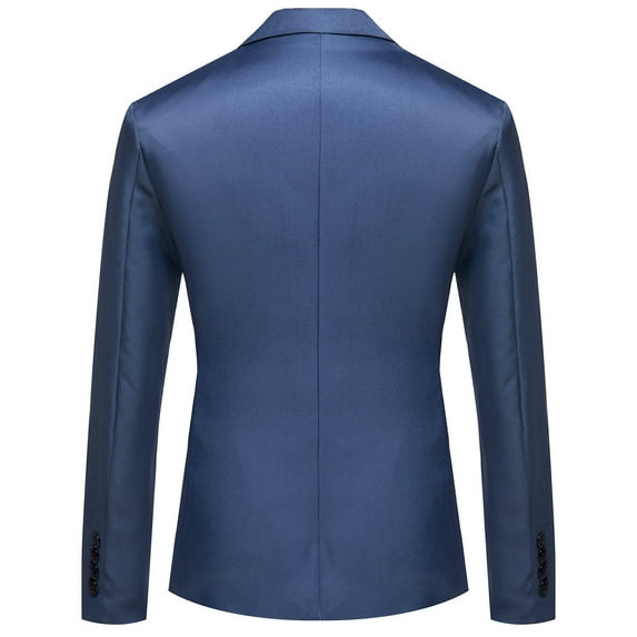 Aayomet Mens Suit Jacket Regular Fit Trend Collar Single Two Buttons Slim Fit Round Hem Pockett Jacket Small Suit (Blue, XXXXL)