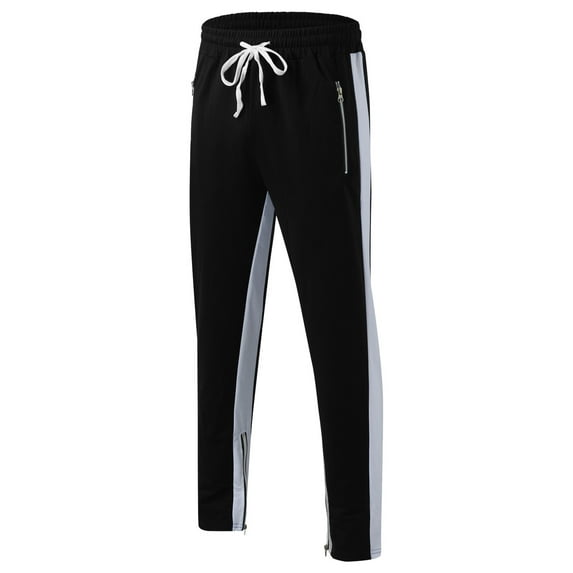 Aayomet Men's Sweatpants Men's Joggers Sweatpants Gym Training Workout Pants Slim Fit with Zipper Pockets,Black 3XL