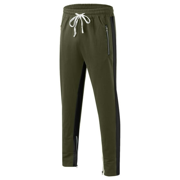 Aayomet Mens Sweatpants With Pockets Mens Cotton Pants Open Bottom Running Sweatpants Straight Leg Casual Joggers with Pockets,Army Green L