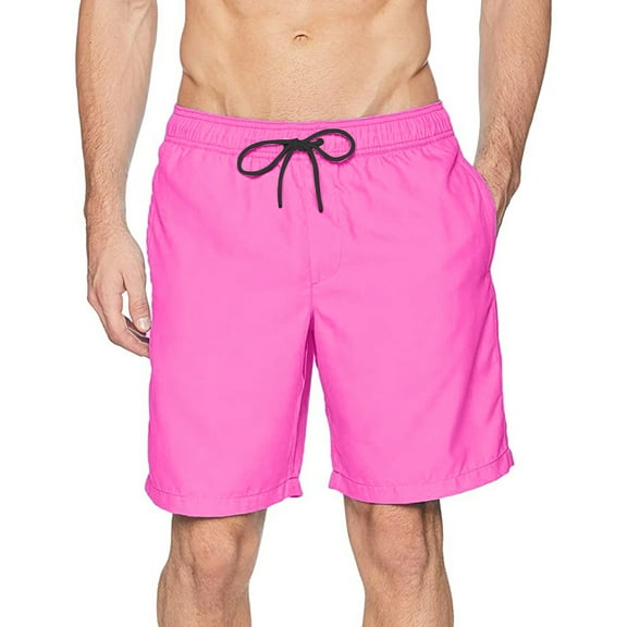 Aayomet Mens Swimming Trunks Sports Net Beach Shorts Dry Quick With Inner Casual Pants Men's Shorts Men's Swimwear,Hot Pink 3X-Large