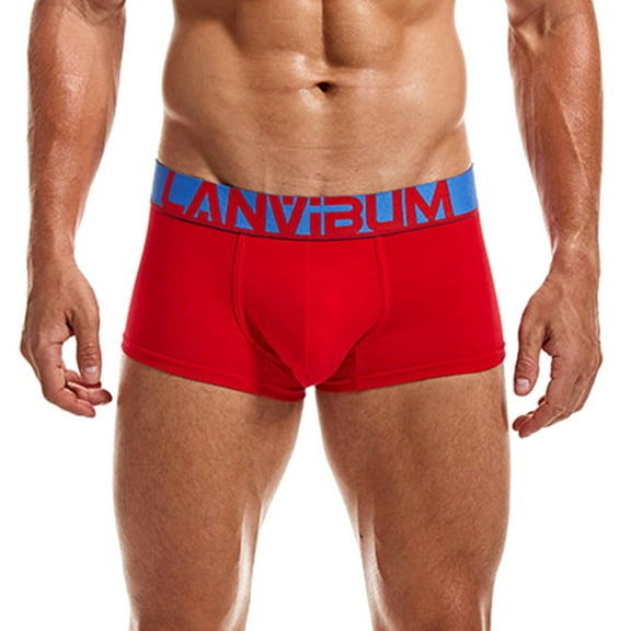"Aayomet Mens Underwear Boxer Briefs Men's Cheeky Underwear Mens Bikini Panties Branzilian Back Briefs,Red M"