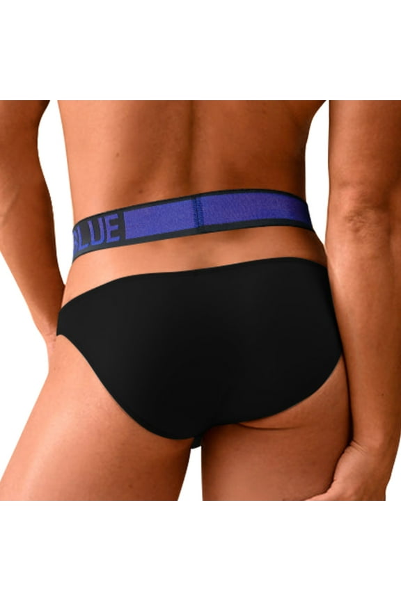 Mens Underwear Briefs Men's Cotton Bikini Thong Cheeky Boxer Briefs Underwear Elastic Waistband Brazilian Bikini Briefs,Black XXL