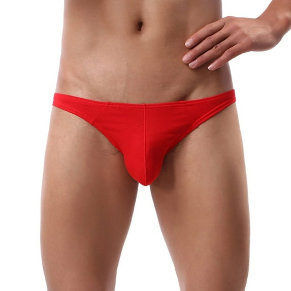 Aayomet Mens Underwear Men's Cotton White Briefs with Comfort Flex Waistband,Red L