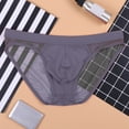 thumbnail image 1 of Aayomet Mens Underwear Mens Bikini Underwear - Enhancing Pouch â 1 Pack Mesh Grey String Bikini Sports Briefs,Gray L, 1 of 3