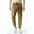 thumbnail image 1 of Aayomet Mens Work Pants Print Pants Drawstring Pocket Leggings Pant Trousers (Gold, XL), 1 of 5