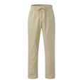 thumbnail image 1 of Aayomet Mens Workout Pants Pant Casual All Solid Color Painting Loose Plus Size Trouser Fashion Beach Pockets Pant (Beige, S), 1 of 4