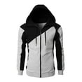 thumbnail image 1 of Aayomet Mens Zip Up Hoodie Hoodie Splicing Large Size Sweater Jacket (Gray, L), 1 of 5