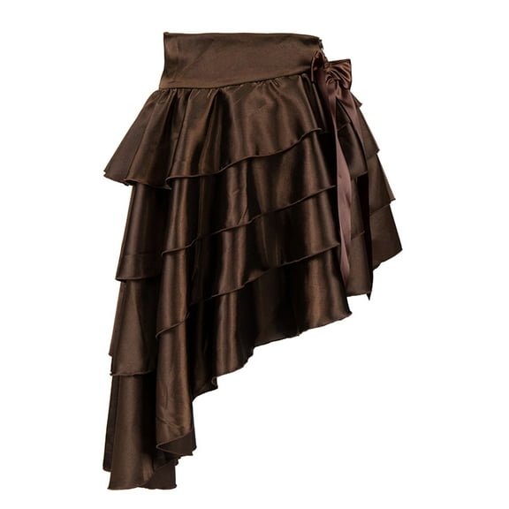 Aayomet Midi Skirt Womens Fashion Mid-Rise Color Blocking Patchwork Ripped Stretch Denim Skirts,Brown S