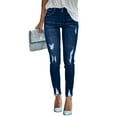 thumbnail image 1 of Aayomet Mom Jeans Women's Totally Shaping Skinny Jeans,Blue XL, 1 of 5