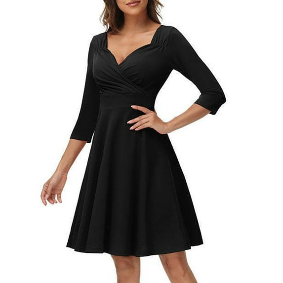 Aayomet Mother Of The Bride Dresses For Wedding Personality Solid Color Vintage Dress Simple And Exquisite Design Suitable For,Black S