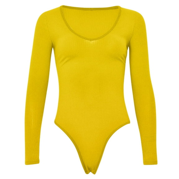 Aayomet OnePiece Jumpsuits For Women Europe And The United States Border Source Of V Neck Long Sleeve Strip Jumpsuit Casual,Yellow L
