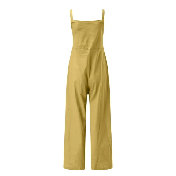 Aayomet OnePiece Jumpsuits For Women Sleeve Long Clubwear Jumpsuit Women Playsuit Straight Leg With Belt Women's Jumpsuit,Yellow S