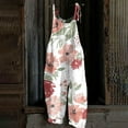 thumbnail image 1 of Aayomet OnePiece Jumpsuits For Women Womens Casual Floral Print Adjustable Straps Jumpsuits Wide Leg Loose Fit Rompers Playsuit,Pink L, 1 of 3