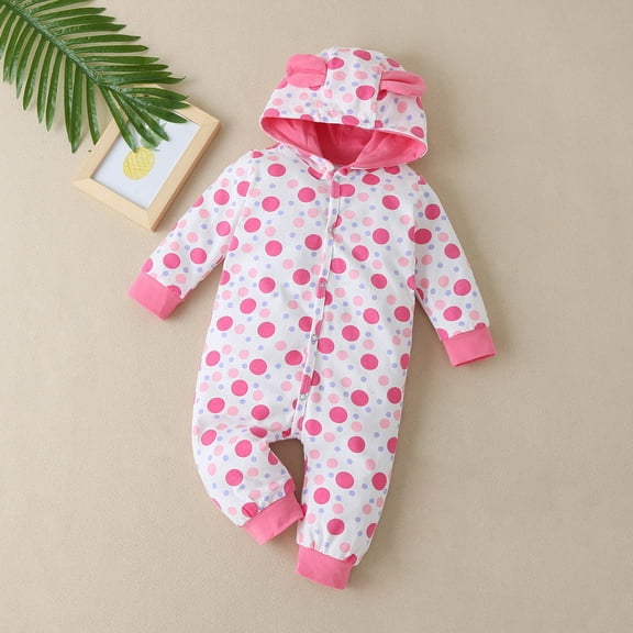 Aayomet Onesies For Baby Girl Outfit Baby Girl Boy Hooded Sweatshirt Romper Onesie Ribbed Ghost Skull Flower Bodysuit Fall Playsuit,Pink 3-6 Months