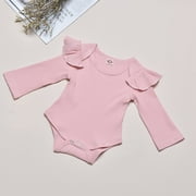 Aayomet Onesies For Baby Girl Toddler Baby Girl Warm Romper Solid Longsleeve Knit Sweater Winter Rompers,Pink 12-18 Months