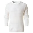 thumbnail image 1 of Aayomet Oversized Cardigans For Men Mens Puff Long Sleeve Crewneck Cable Knit Casual Loose Pullover Sweater Tops,White S, 1 of 5