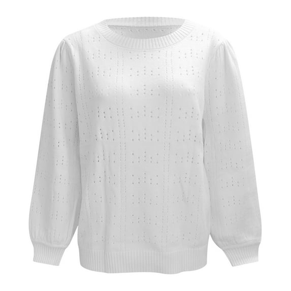 Aayomet Oversized Cardigans For Women Women's Lightweight Long-Sleeve Cable Crewneck Sweater,White S-XXL